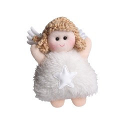 Dekorációs figura (fehér angyal csillag mintával)  -  vásároljon online minőségi fajátékokat