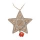 Karácsonyfadísz fából (csillag piros csengővel)  -  vásároljon online minőségi fajátékokat