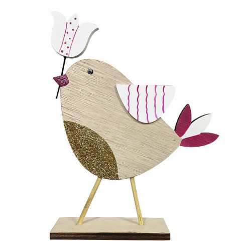Húsvéti dekorációs figura (madárka, csőrében virág, natúr -  vásároljon online minőségi fajátékokat
